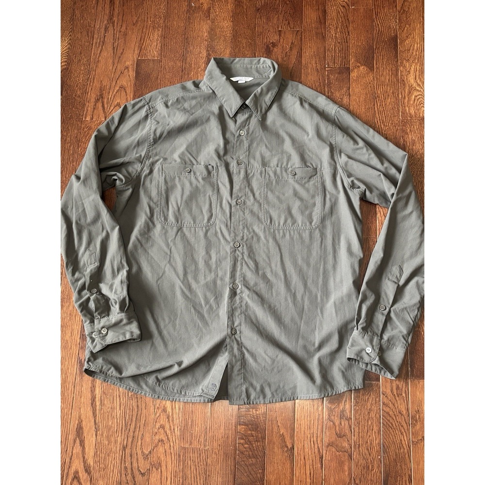 Clothing Arts Shirt Large Gray P Cubed Zip Pocket Button Down